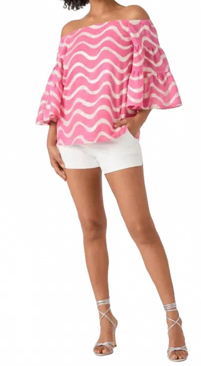 Trina Turk Garnish Off-shoulder Top In Pink