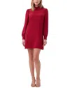 Trina Turk Gaudin 2 Long Sleeve Collared Dress In Burgundy