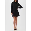 Trina Turk Gaudin 2 Long Sleeve Collared Dress In Black