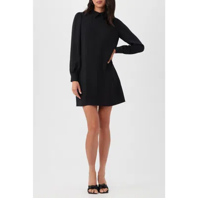 Trina Turk Gaudin 2 Long Sleeve Collared Dress In Black