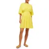 Trina Turk Gian 2 Pleated Cotton Voile Mini Dress In Desert Sun