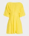 Trina Turk Gian 2 Pleated Cotton Voile Mini Dress In Desert Sun