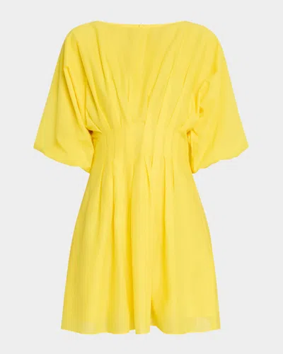 Trina Turk Gian 2 Pleated Cotton Voile Mini Dress In Desert Sun