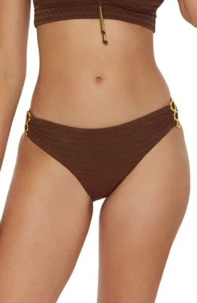 Trina Turk Glimmer Hipster Bikini Bottoms In Totem Brown