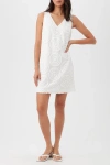 Trina Turk Glitterati V-neck Sequin Shift Dress In White