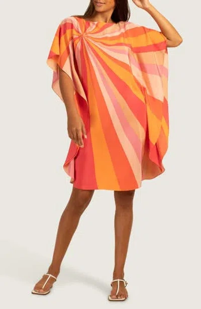 Trina Turk Global Burst Print Silk Dress In Slushie Multi