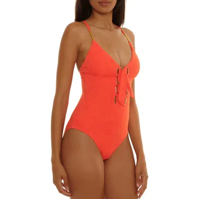 Trina Turk Golden Oasis One-piece Swimsuit In Red