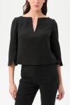 Trina Turk Haddy Boxy Suiting Top In Black