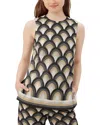 Trina Turk Haruto Sleeveless Scalloped Intarsia Top In Multi