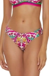 Trina Turk Hawaiian Side Tab Hipster Bikini Bottoms In Pink Multi