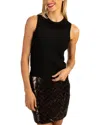 Trina Turk Helene Beaded Wool Top In Black