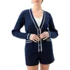 Trina Turk Henin Cardigan In Ink/whitewash