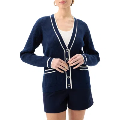 Trina Turk Henin Cardigan In Ink/whitewash