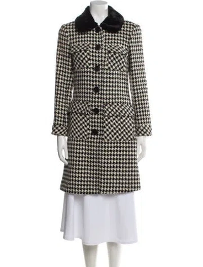 Pre-owned Trina Turk Houndstooth Print Peacoat In Multi