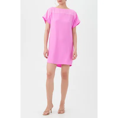 Trina Turk Hydee Short Sleeve Shift Dress In Blue