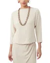 Trina Turk Abiba Gathered Faux-wrap Midi Skirt In Metallic