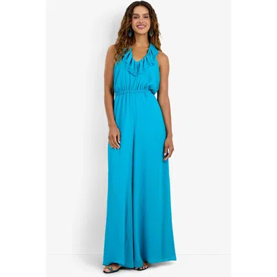 Trina Turk Jacksonville Georgette Jumpsuit In Blue
