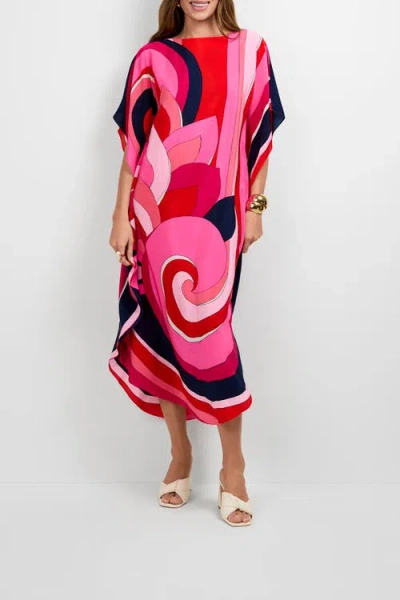 Trina Turk Jalani Maxi Caftan Dress In Purple