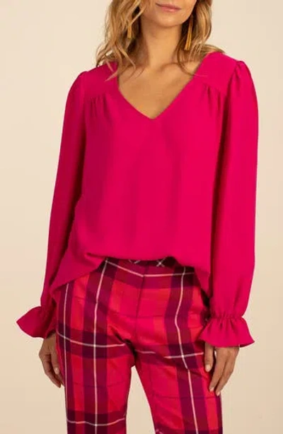 Trina Turk Jana Quilted Top In Pink Peppercorn