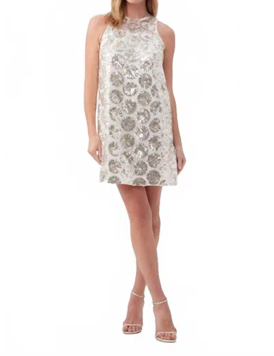 TRINA TURK JOHANA DESERT PALMS DAISY SEQUIN MINI DRESS IN WHITE