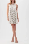 Trina Turk Johana Floral Sequin Shift Dress In Gray