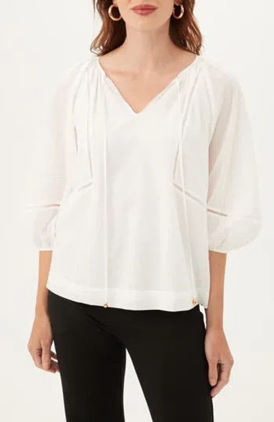 Trina Turk Joplin Ladder Cutout Cotton Top In White
