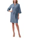 Trina Turk Kahiki Linen-blend Dress In Blue