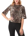 Trina Turk Kaillee Leopard Print Jacquard Top In Multi