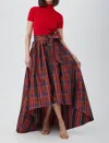 Trina Turk Kalina High-low Plaid Maxi Skirt In Multi