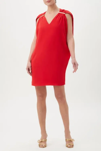 TRINA TURK TRINA TURK KANPEKI V-NECK SHIFT DRESS