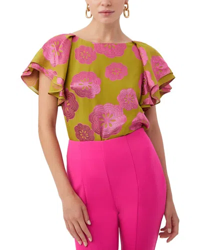 Trina Turk Kayra Top In Gold Green