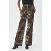 Trina Turk Kendi Leopard Print Wide Leg Pants In Brown