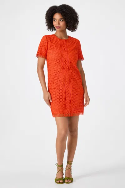 Trina Turk Kimasu Short-sleeve Lace Mini Dress In Multi