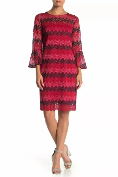 Trina Turk Knit Bell Sleeve Dress In Pink