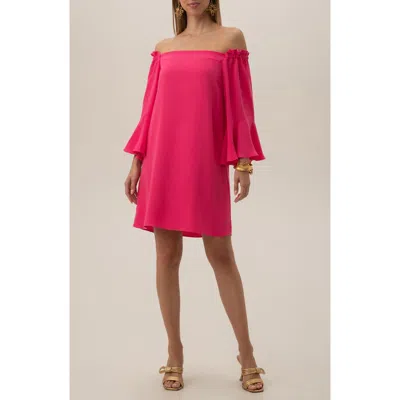Trina Turk Knox Long Sleeve Off The Shoulder Dress In Flower Child