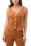 Trina Turk Kofi 2 Faux Suede Vest In Brown