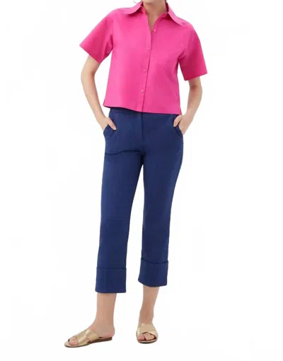 Trina Turk Komore Cropped Button-front Top In Trina Pink