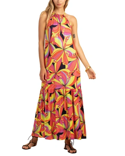 Trina Turk La Concha Dress In Coral Floral Print Multi