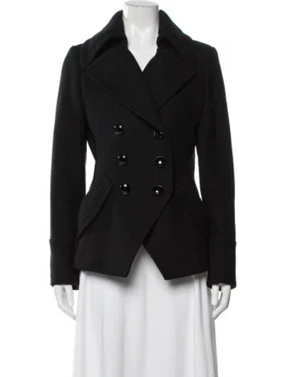 Pre-owned Trina Turk Lambswool Blazer In Black