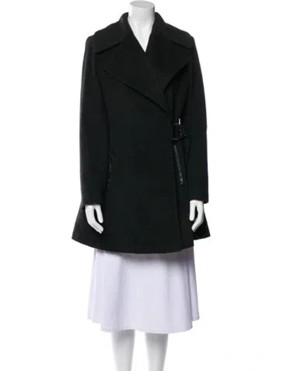 Pre-owned Trina Turk Lambswool Coat In Black