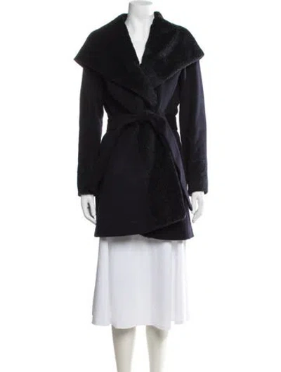 Pre-owned Trina Turk Lambswool Coat In Black
