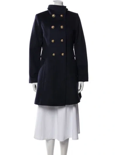 Pre-owned Trina Turk Lambswool Coat In Blue