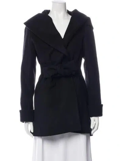 Pre-owned Trina Turk Lambswool Coat In Blue