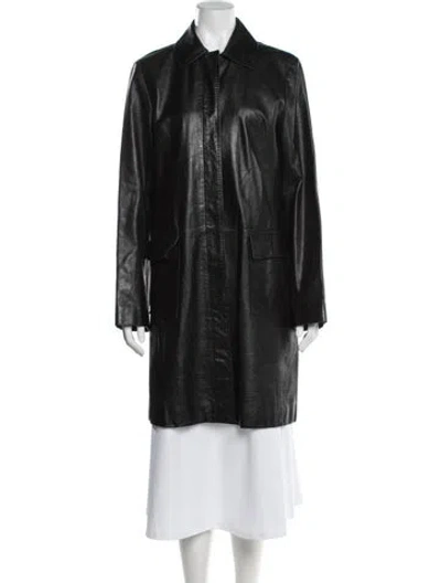Pre-owned Trina Turk Leather Coat In Black