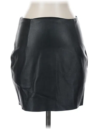 Pre-owned Trina Turk Leather Skirt In Black