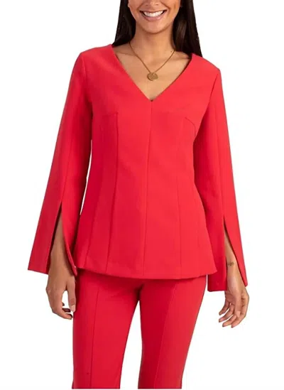 Trina Turk Legondary Top In Mars Red In Multi