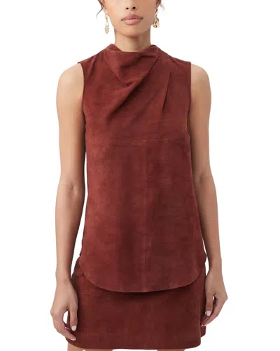 Trina Turk Lenaya 2 Suede Top In Burgundy