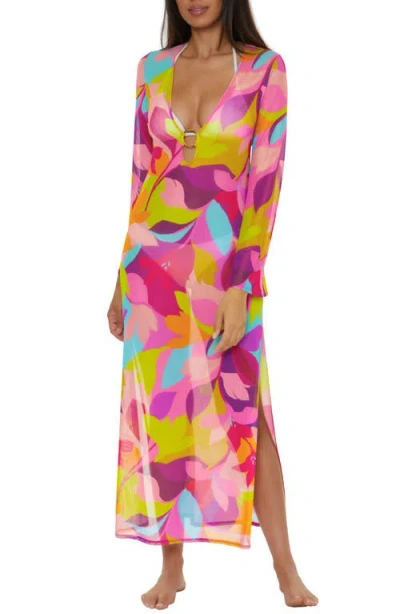 Trina Turk Lilleth Ring Cover-up Maxi Dress In Pink Multi
