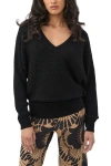 Trina Turk Lima V-neck Pullover Sweater In Black