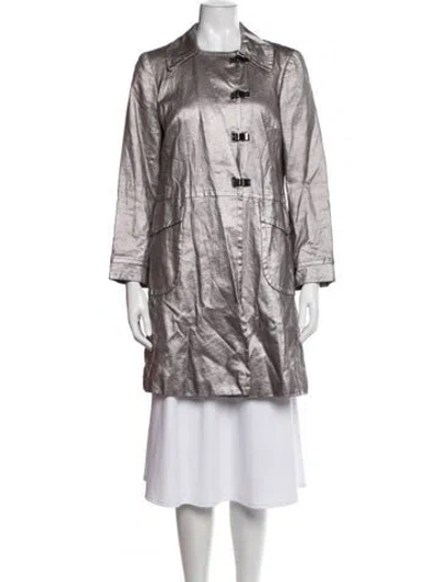 Pre-owned Trina Turk Linen Coat In White